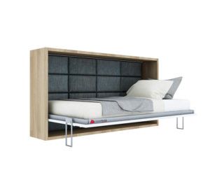 Łóżka składane na ścianę - poziome łóżko w szafie