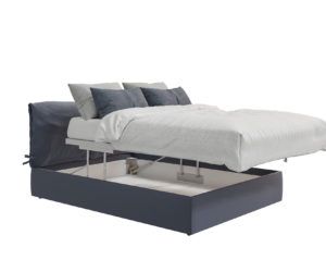 Łóżko rozkładane tapicerowane AREO z pojemnikiem na pościel